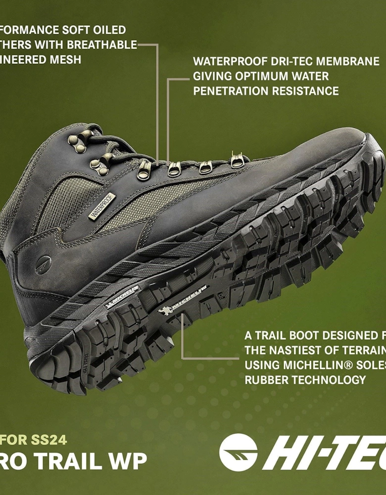 Euro Trail Leather Men's Khaki Hiking Boots