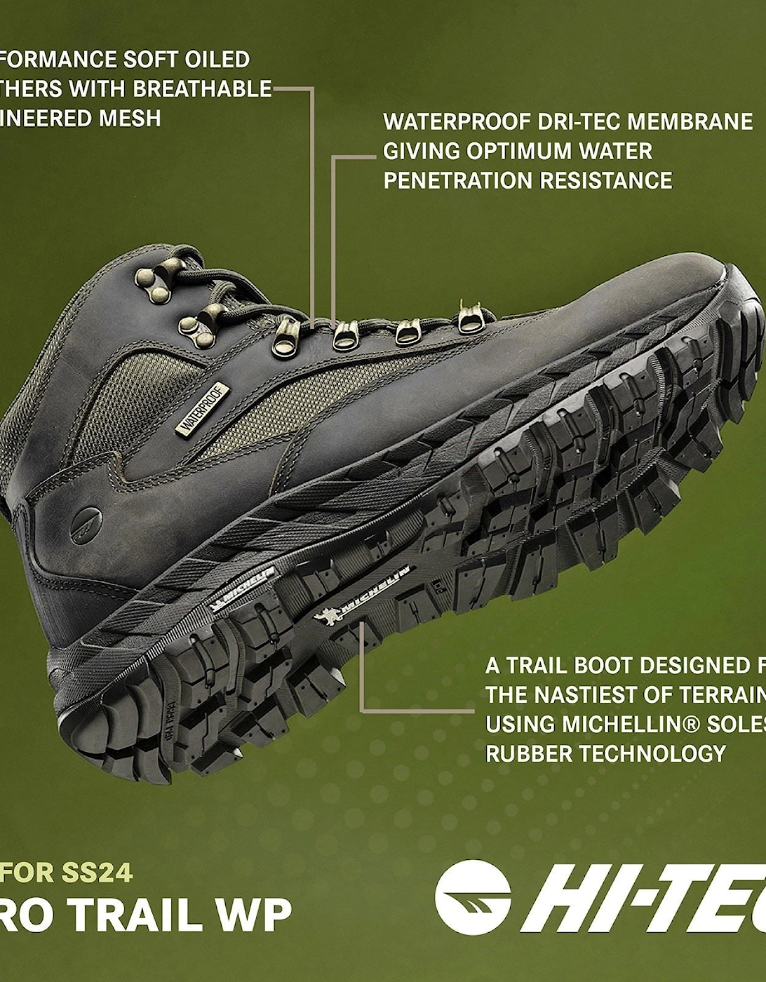 Euro Trail Leather Men's Khaki Hiking Boots