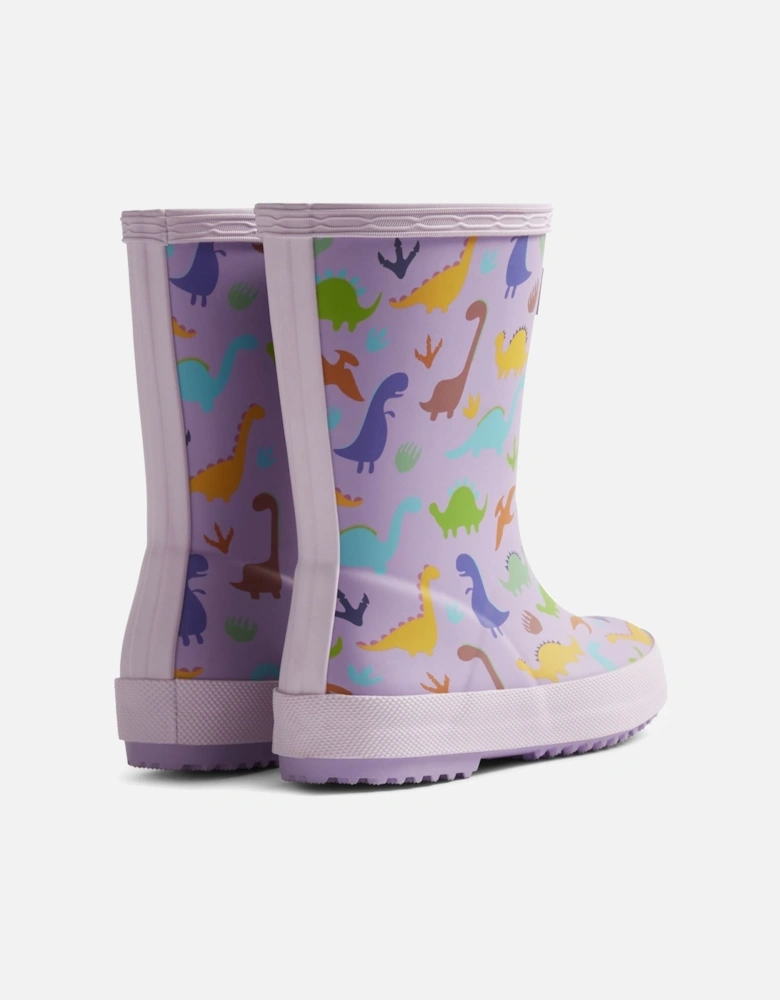 Kids Dinosaur Boot Rubber Purple Dinosaur Wellington Boots