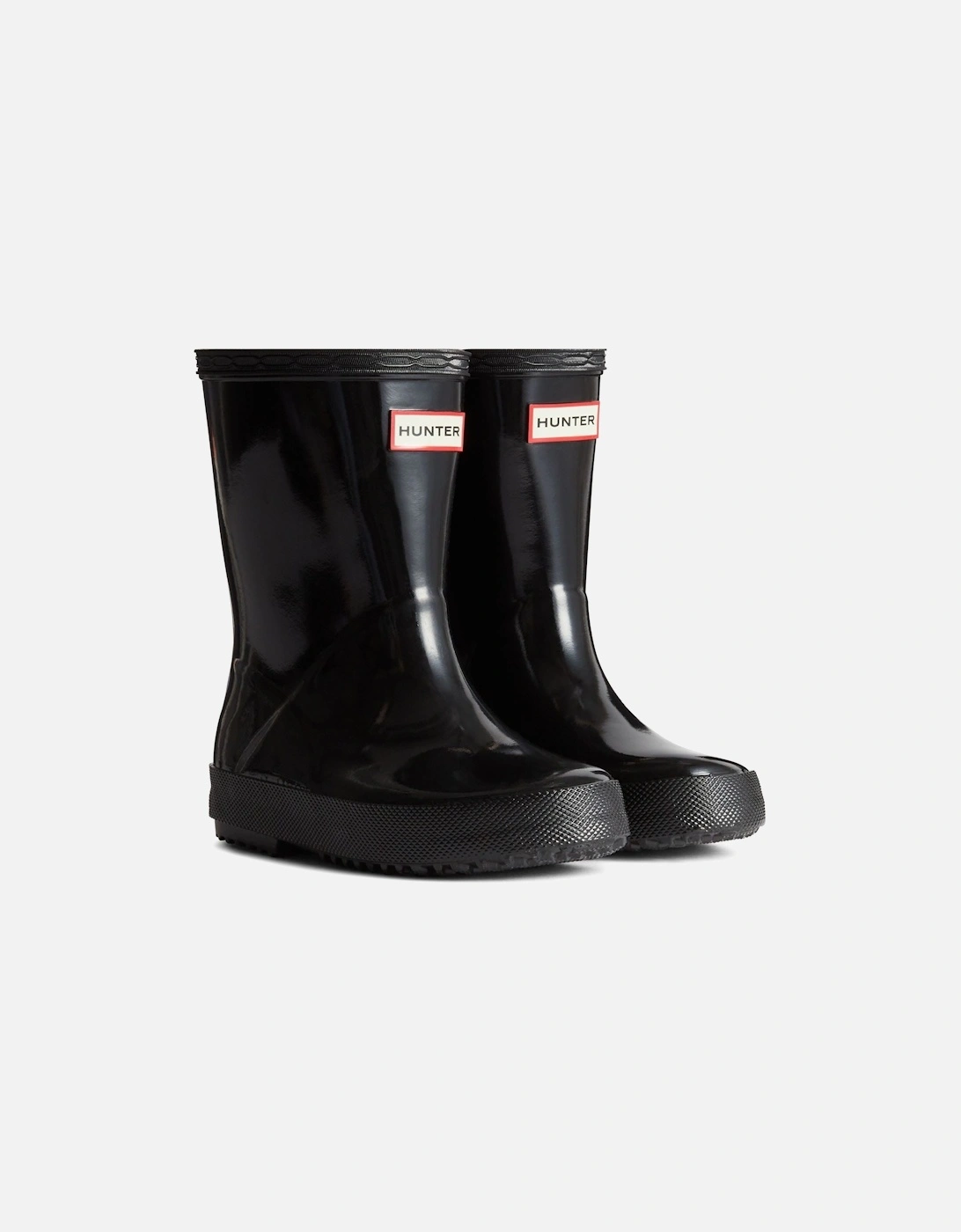 Girl's Hunter Kids First (Gloss) Rubber Black Wellington Boots - Size: UK 8 / eu 25 / us 9