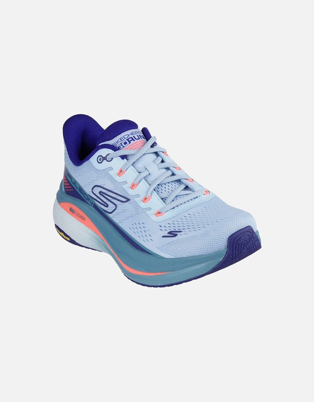 Performance Max Cushioning Propulsion Textile Women's Light Blue/Navy Trainers, 3 of 2