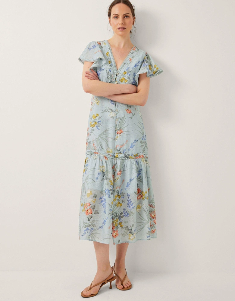 Jesse V Neck Dress - Pale Blue