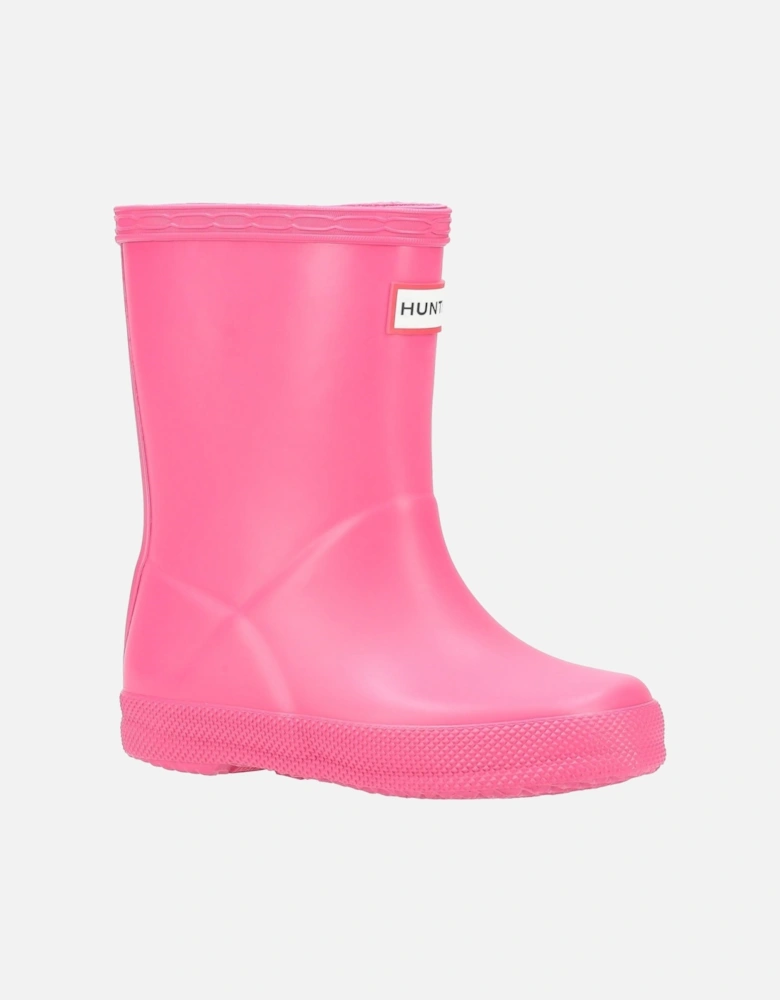 Kids First (Matte) Rubber Bright Pink Wellington Boots