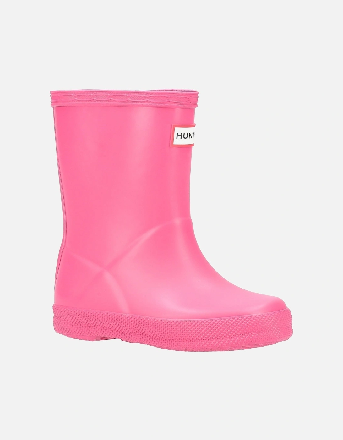 Kids First (Matte) Rubber Bright Pink Wellington Boots, 5 of 4
