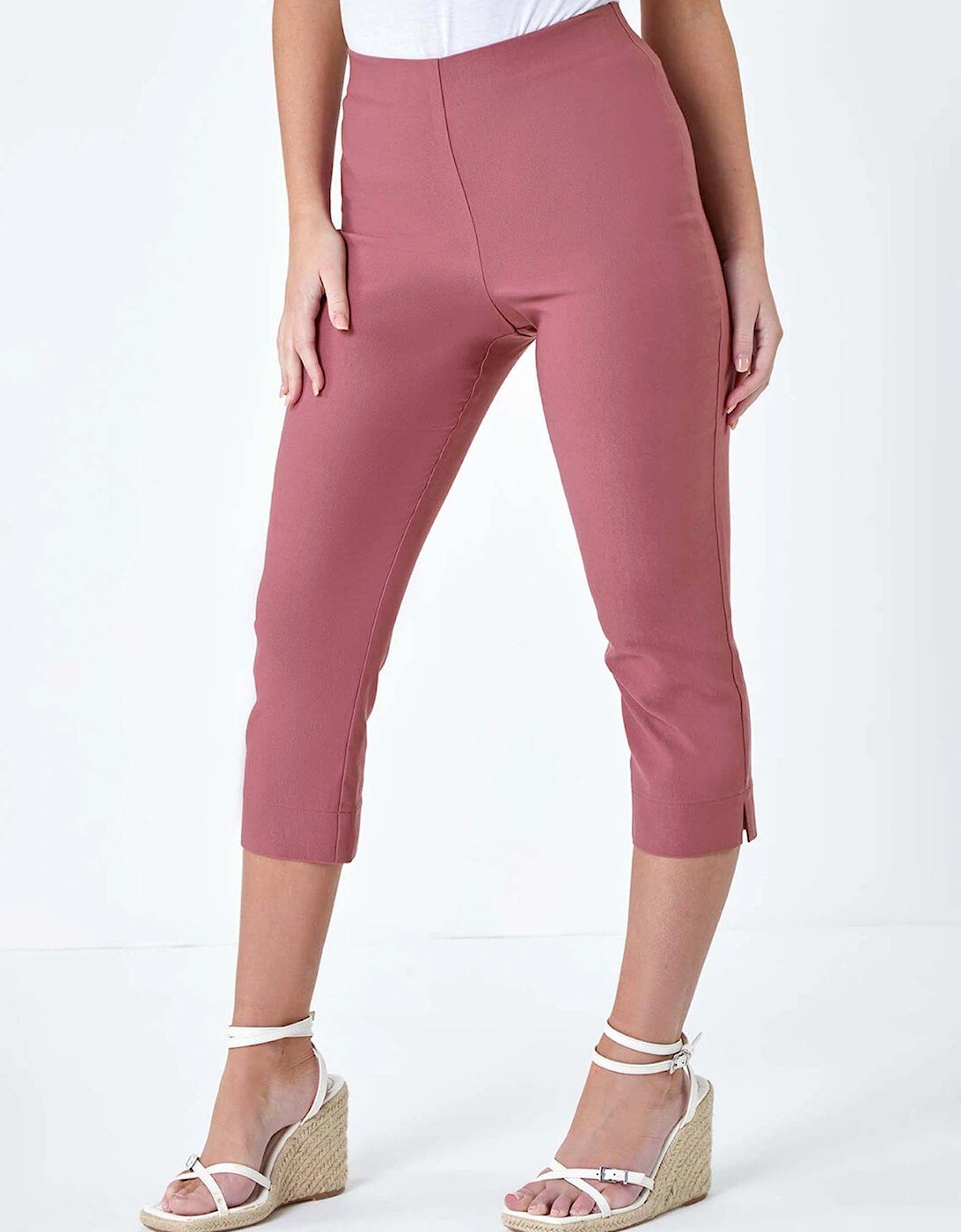 Petite Cropped Stretch Trousers - Biscuit, 2 of 1