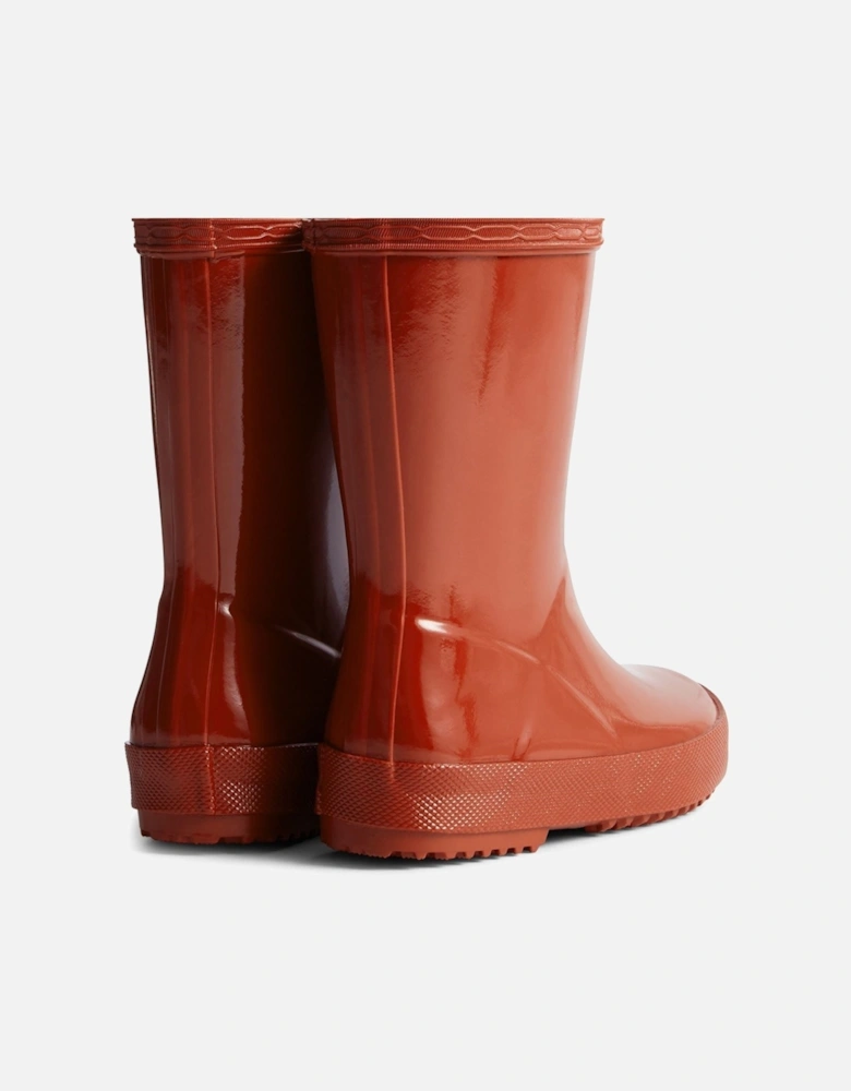 Kids First (Gloss) Rubber Military Red Wellington Boots