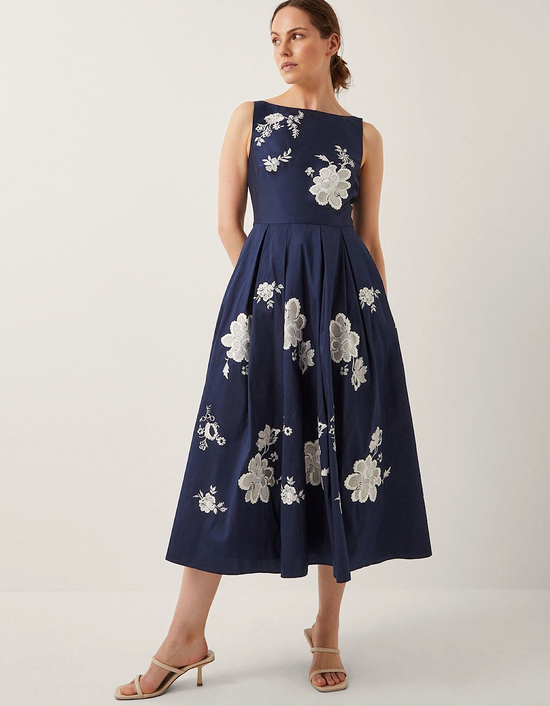 Sicily Embroidered Dress - Navy, 2 of 1