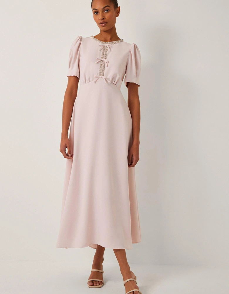 Bonnie Bow Dress - Blush - Pink