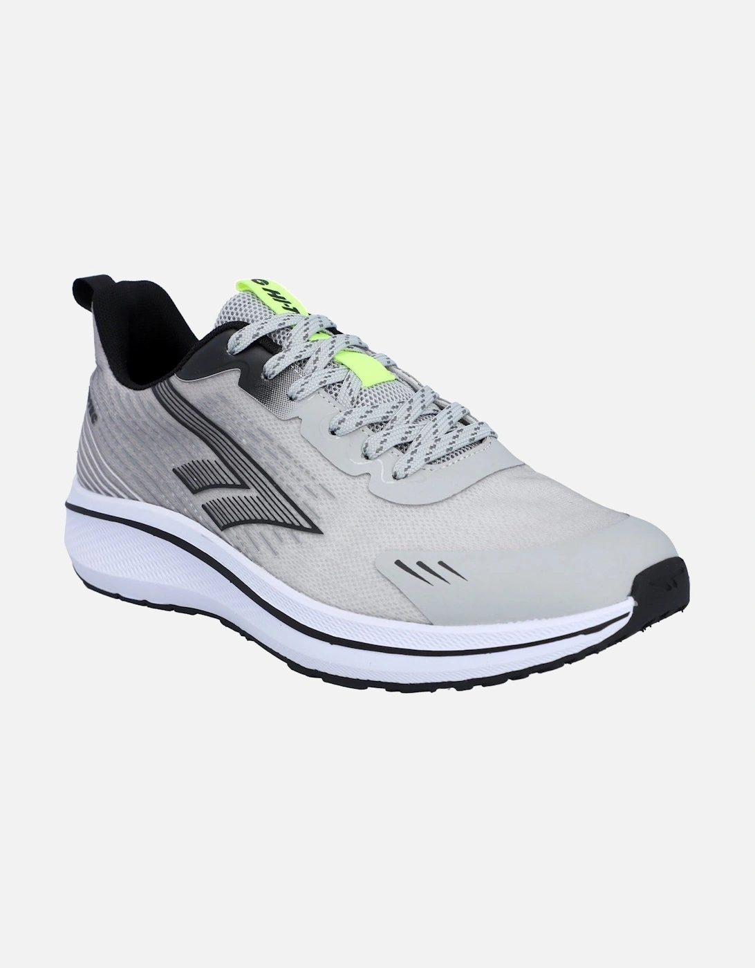 Santorini Polyester Men's Cool Grey/Black/Acid Lime Trainers, 10 of 9