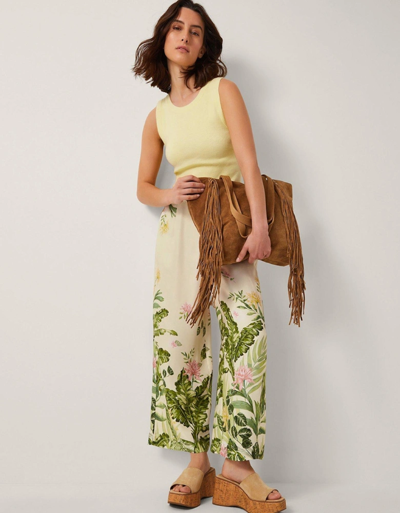 Fleur Printed Trousers - Cream