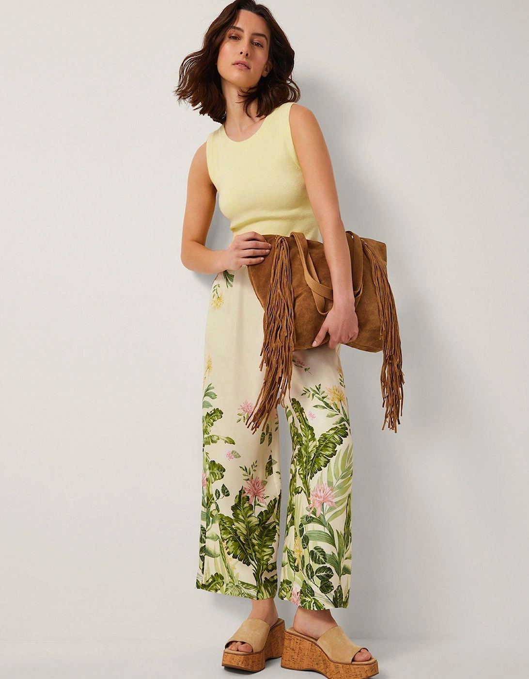Fleur Printed Trousers - Cream, 2 of 1