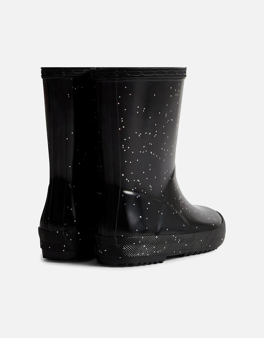 Kids First Giant Glitter Rubber Black Wellington Boots