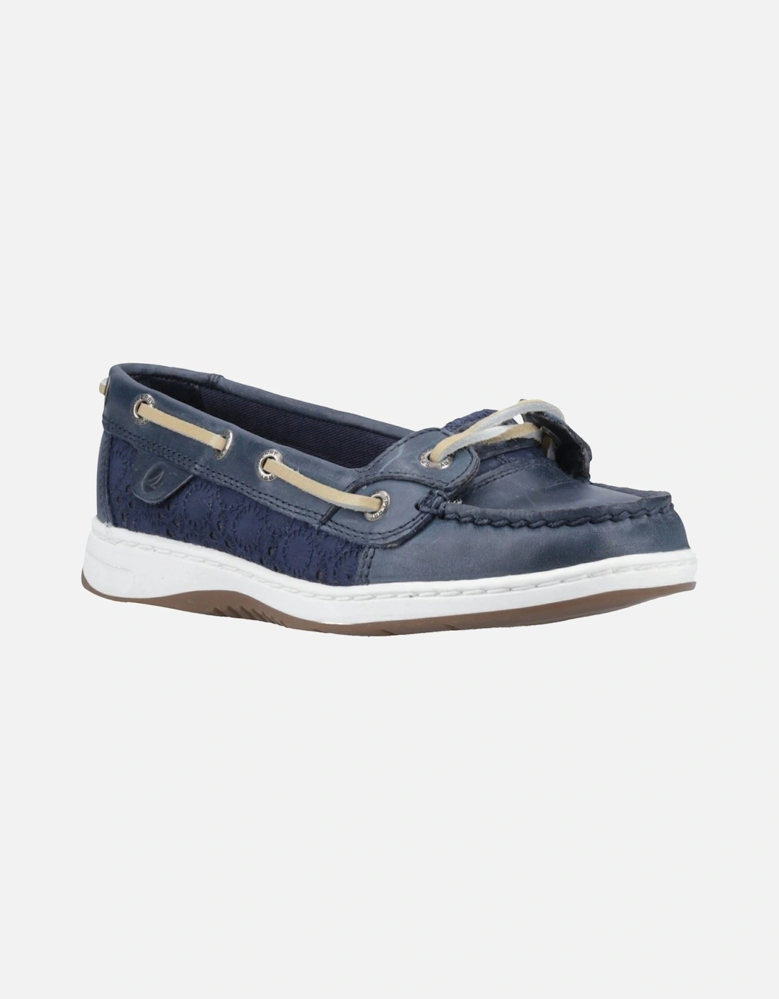 Sperry Angelfish Leather & Cotton Women's Navy Boat Shoes