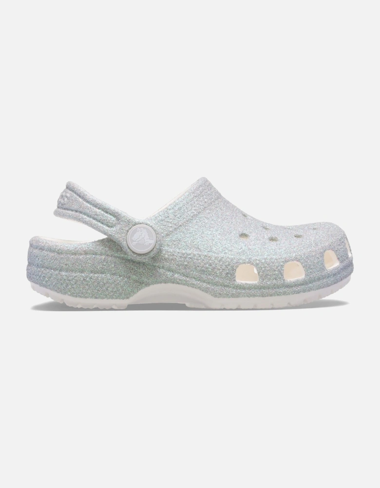 Classic Glitter Clog Thermoplastic White Loafers