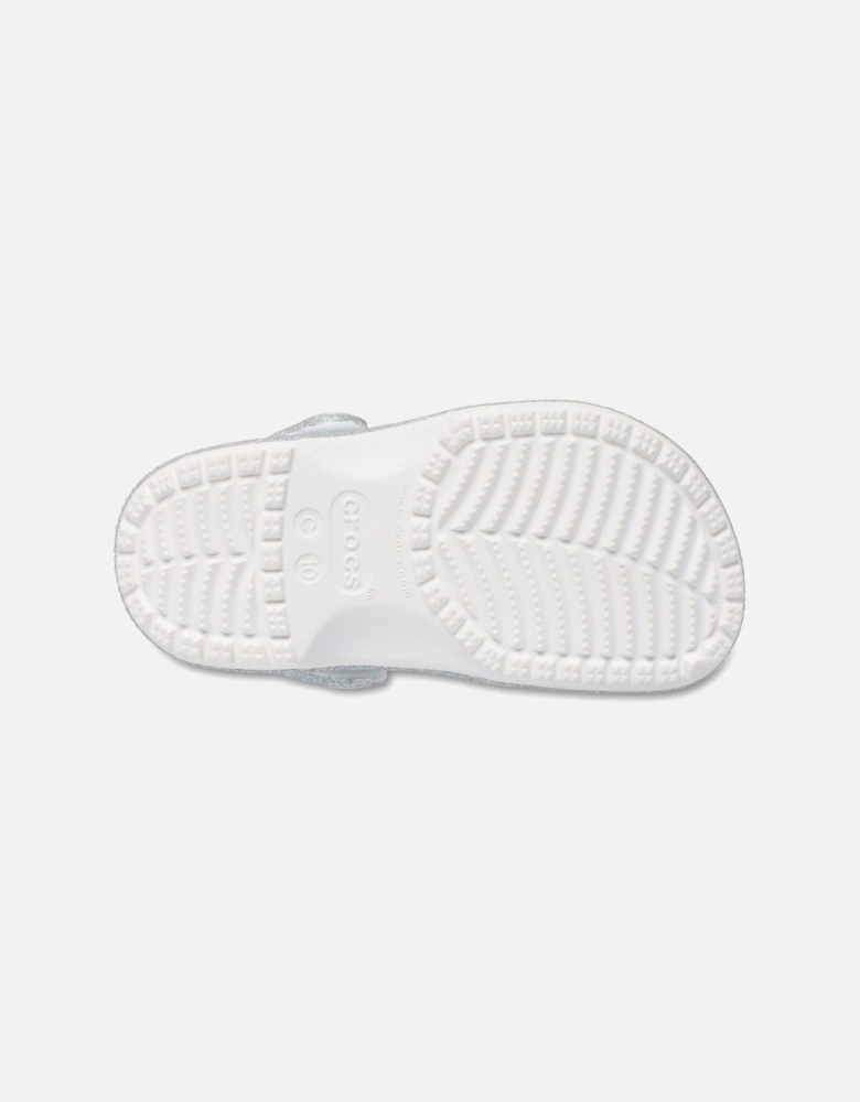Classic Glitter Clog Thermoplastic White Loafers