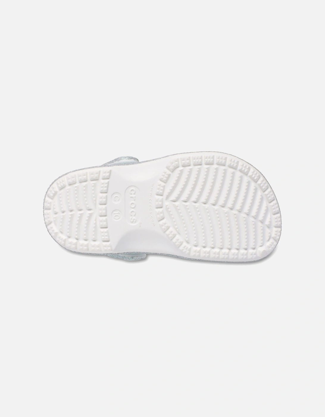 Classic Glitter Clog Thermoplastic White Loafers