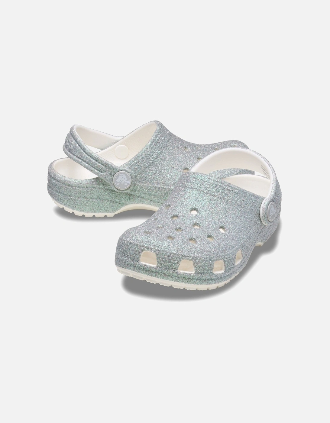 Classic Glitter Clog Thermoplastic White Loafers