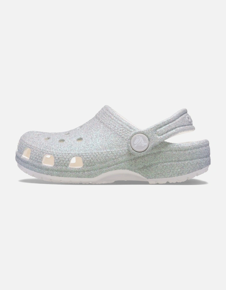 Classic Glitter Clog Thermoplastic White Loafers