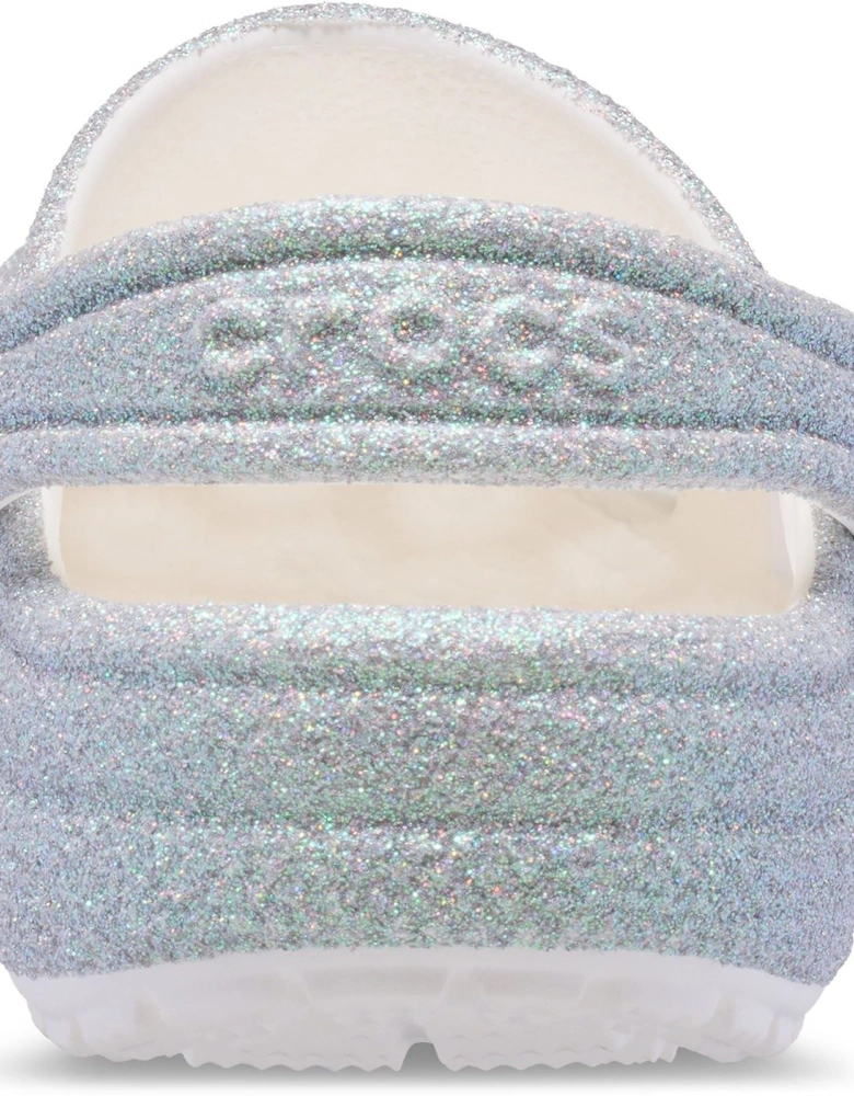 Classic Glitter Clog Thermoplastic White Loafers