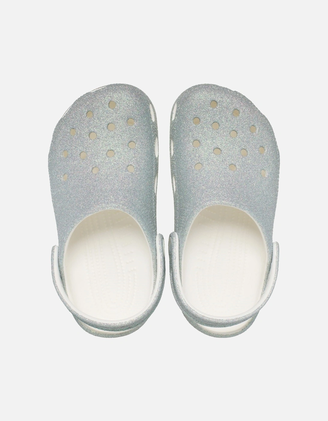 Classic Glitter Clog Thermoplastic White Loafers