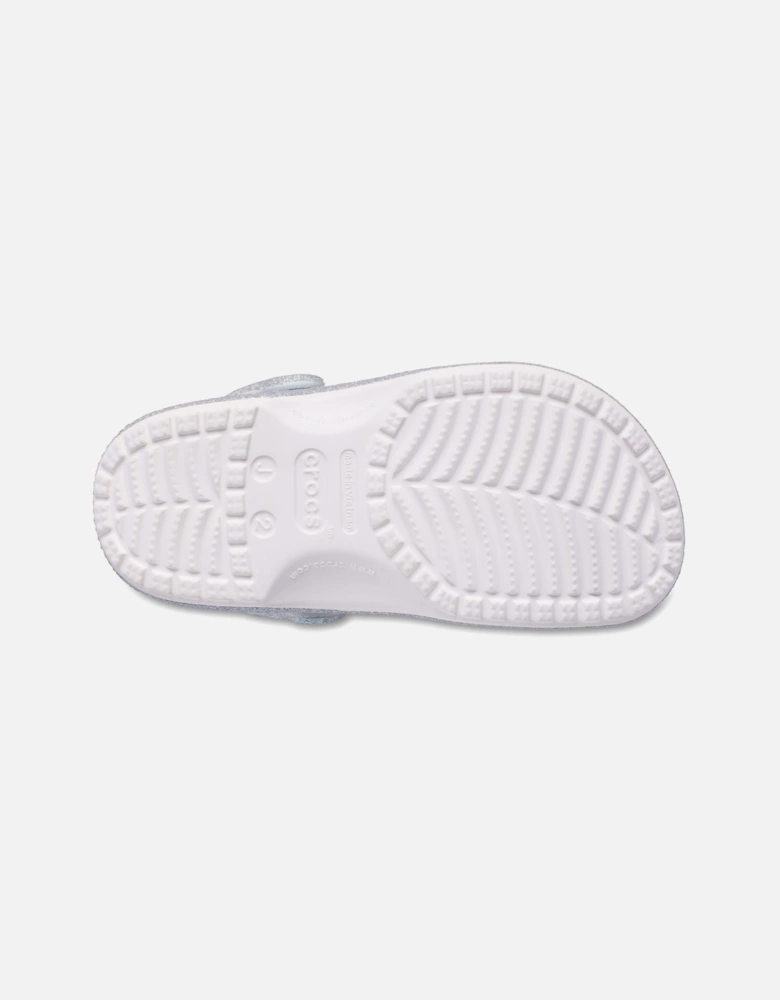 Classic Glitter Clog Thermoplastic White Loafers