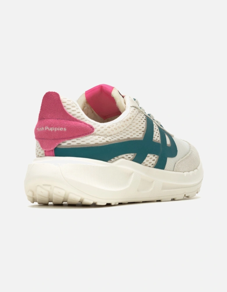 Seventy8 Retro Runner Suede Women's Stone/Pink Trainers