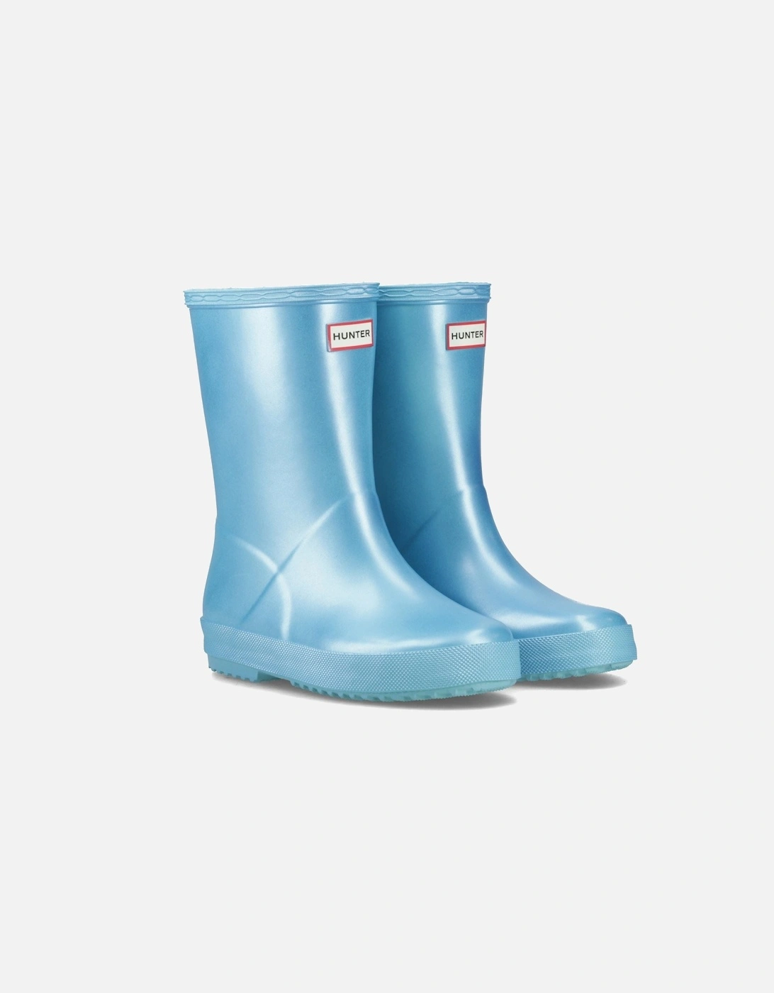 Hunter First Nebula Rubber Pool Blue Wellington Boots - Size: UK 7 / eu 24 / us 8