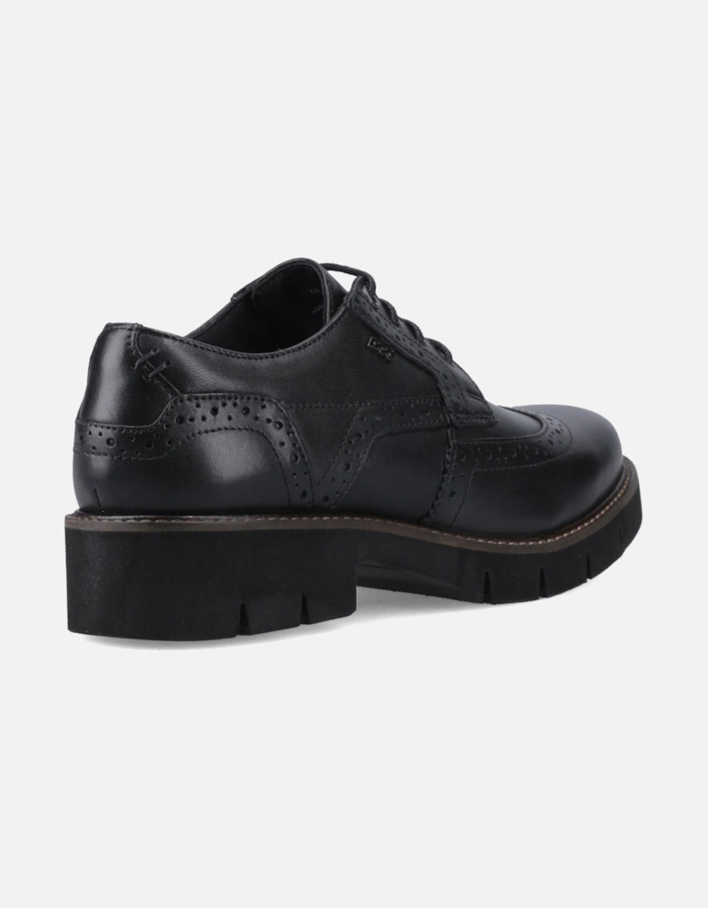 Kacey Leather Women's Black Brogues Shoes