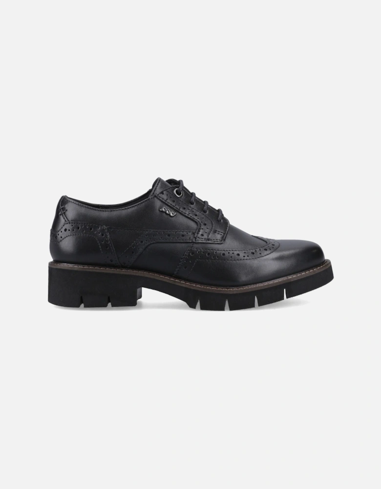 Kacey Leather Women's Black Brogues Shoes