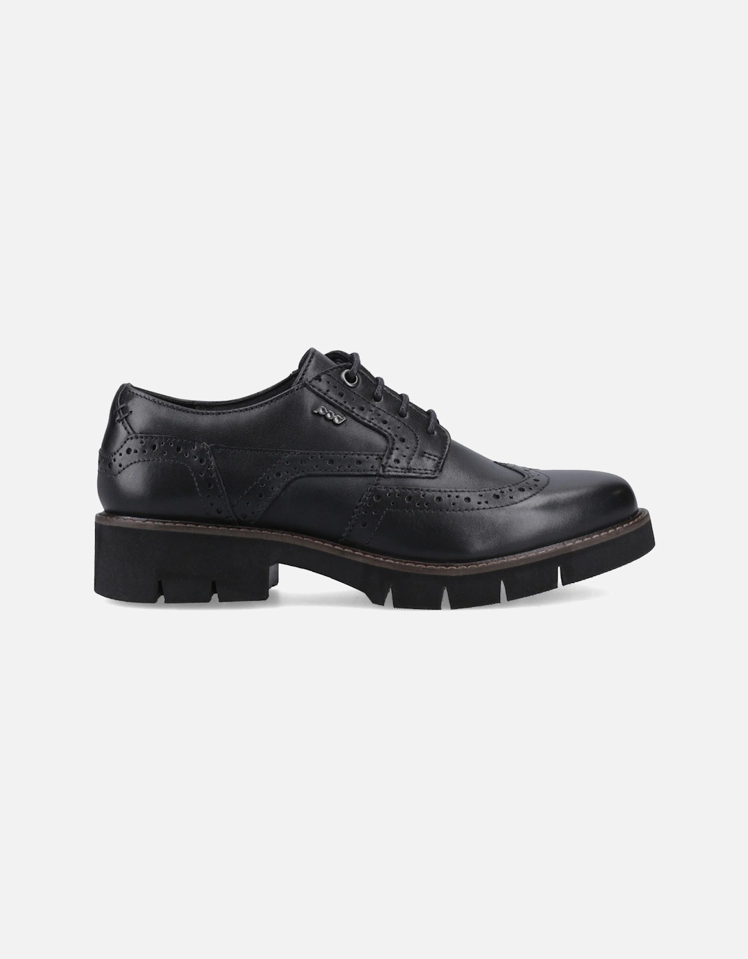 Kacey Leather Women's Black Brogues Shoes