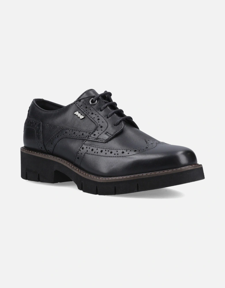 Kacey Leather Women's Black Brogues Shoes
