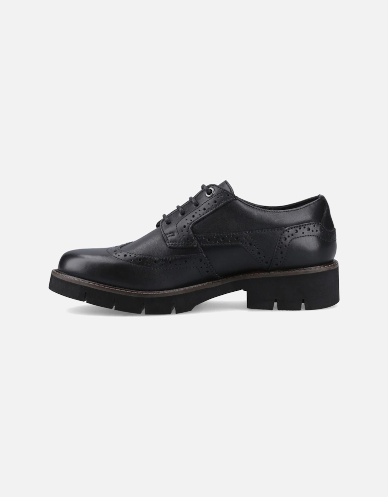 Kacey Leather Women's Black Brogues Shoes