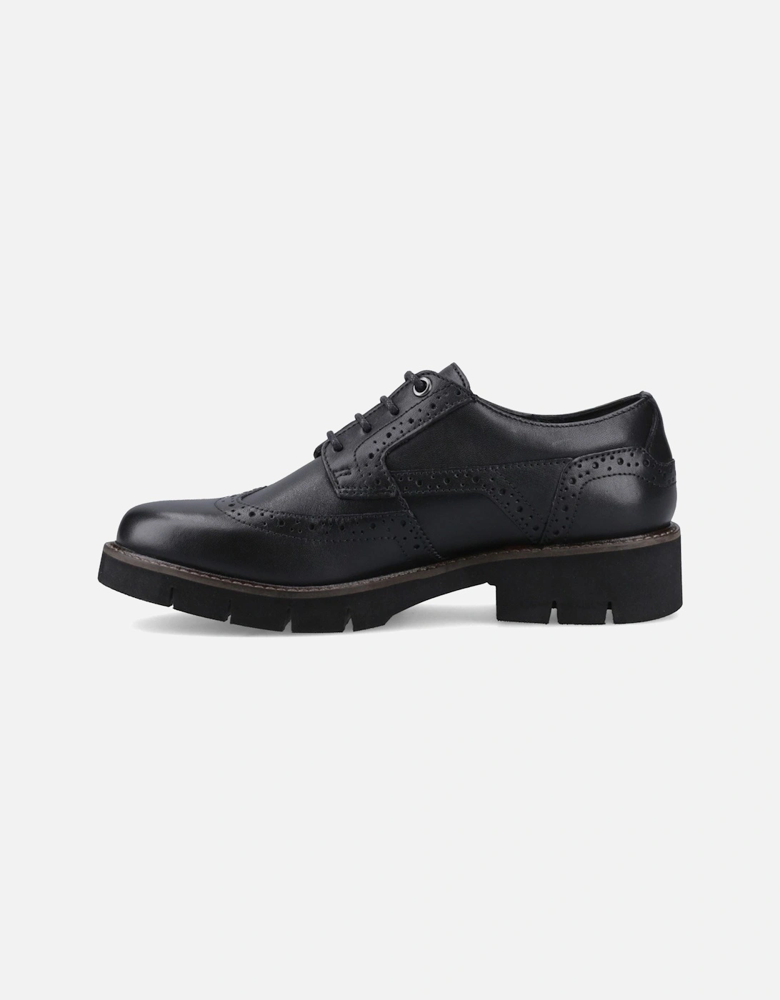 Kacey Leather Women's Black Brogues Shoes