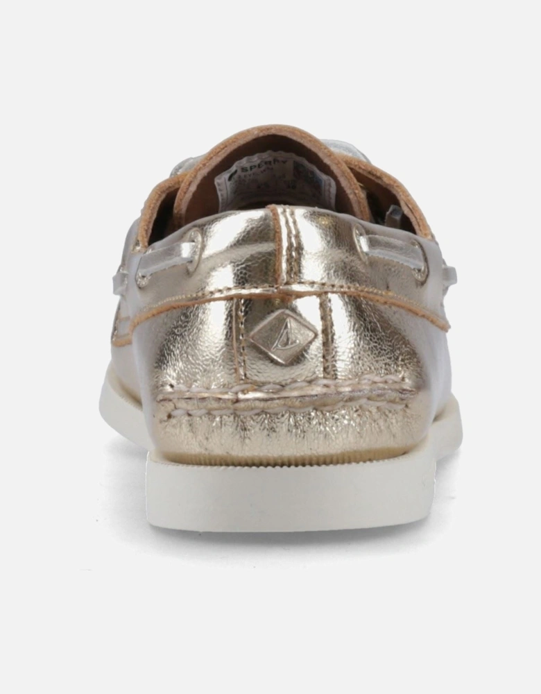 Sperry Authentic 2 Eye Leather Women's Gold Boat Shoes