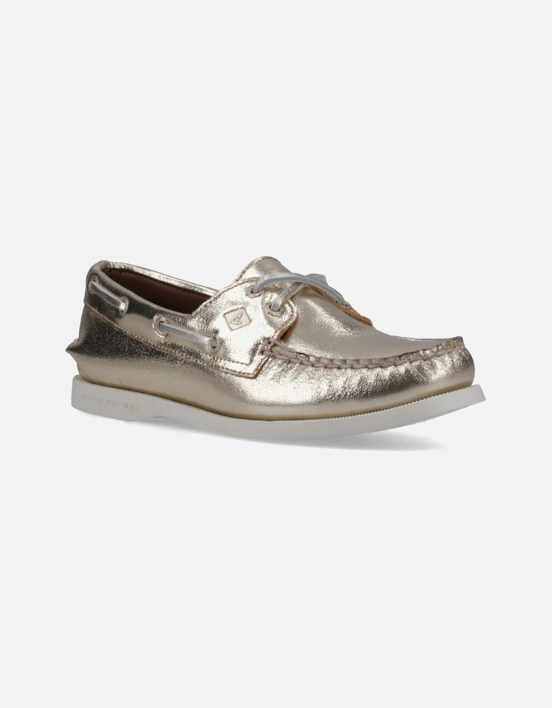 Sperry Authentic 2 Eye Leather Women's Gold Boat Shoes