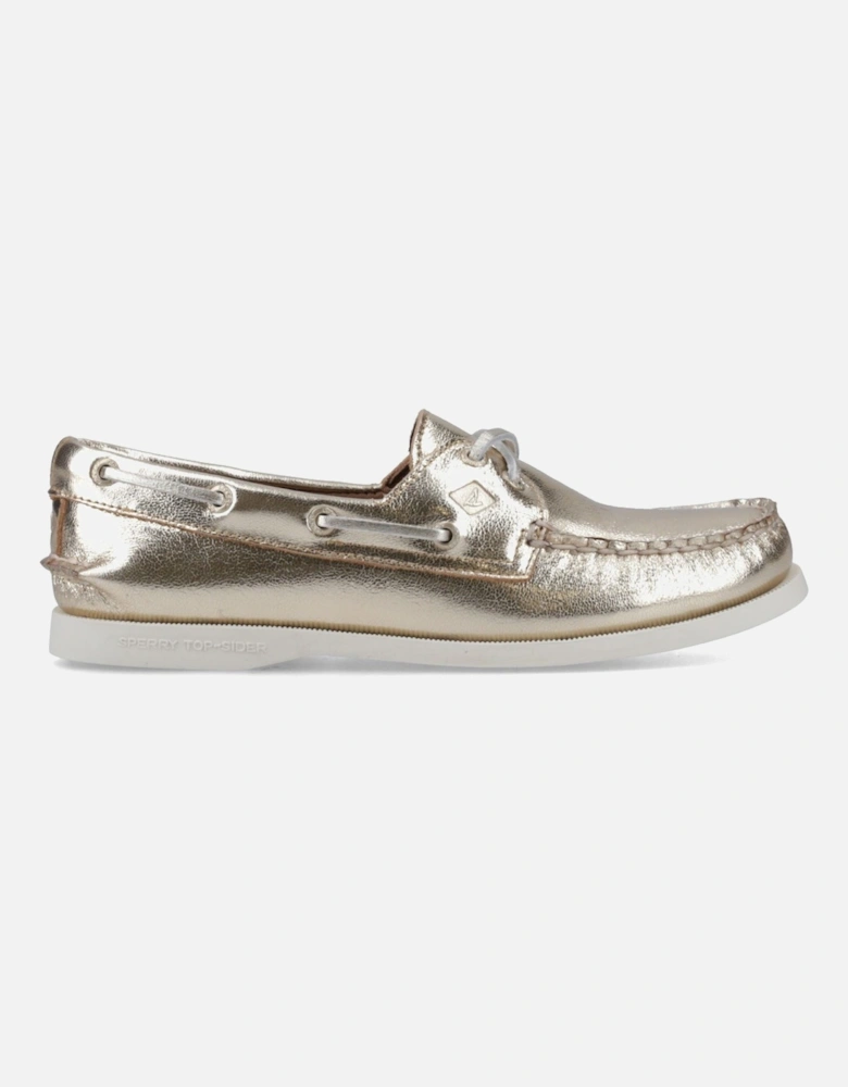Sperry Authentic 2 Eye Leather Women's Gold Boat Shoes