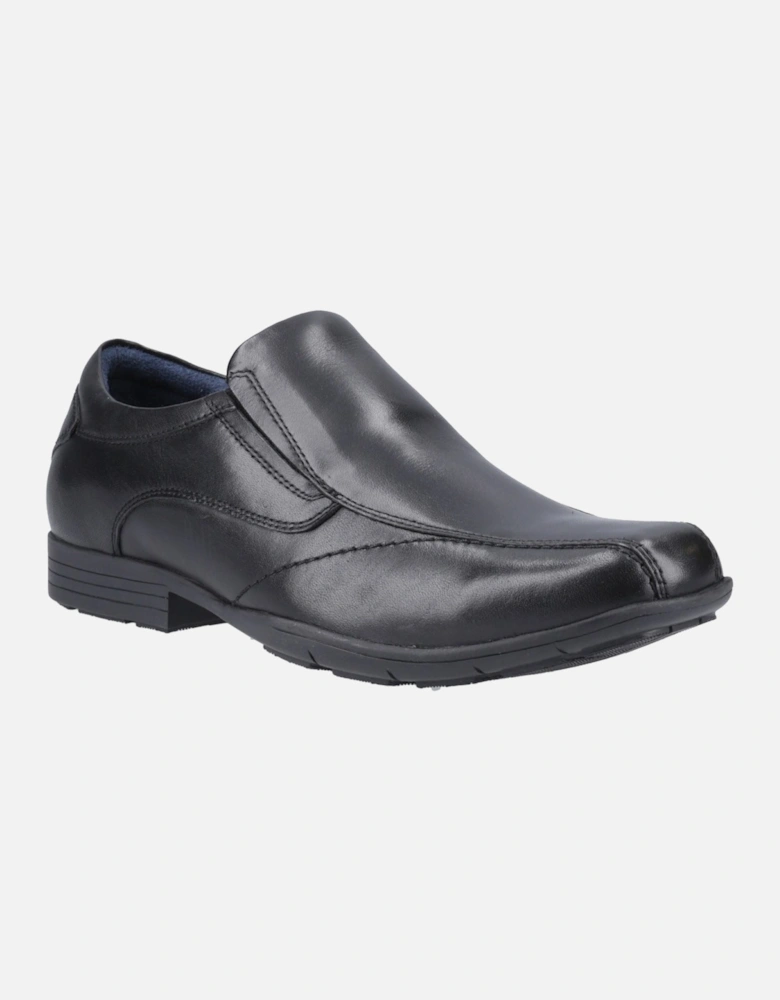 Dundee Leather Men's Black Slip-On Shoes