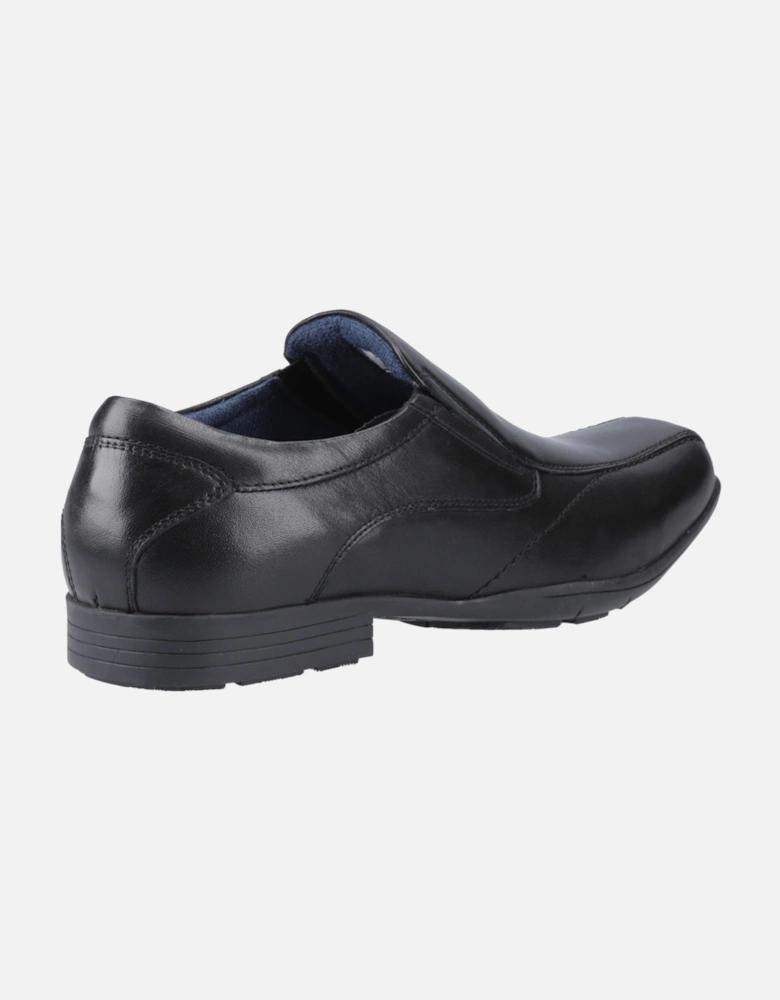 Dundee Leather Men's Black Slip-On Shoes