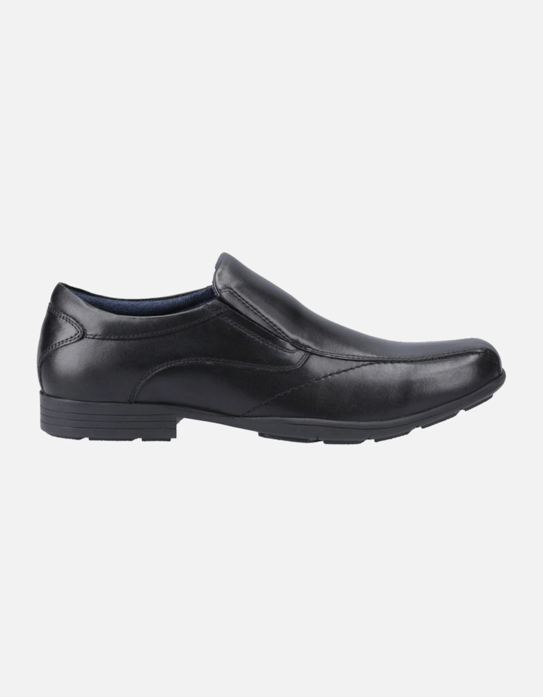 Dundee Leather Men's Black Slip-On Shoes