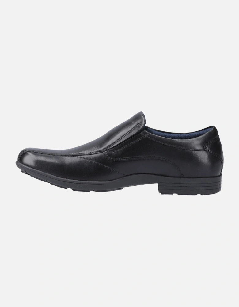 Dundee Leather Men's Black Slip-On Shoes