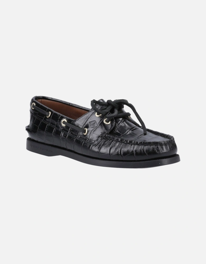 Sperry Authentic 2 Eye Leather Women's Black Boat Shoes