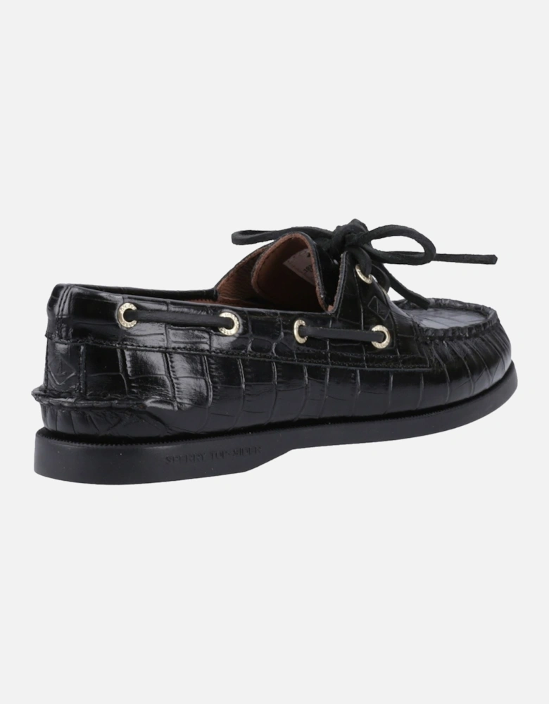 Sperry Authentic 2 Eye Leather Women's Black Boat Shoes
