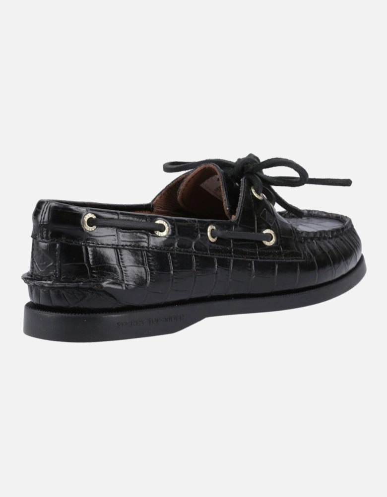 Sperry Authentic 2 Eye Leather Women's Black Boat Shoes