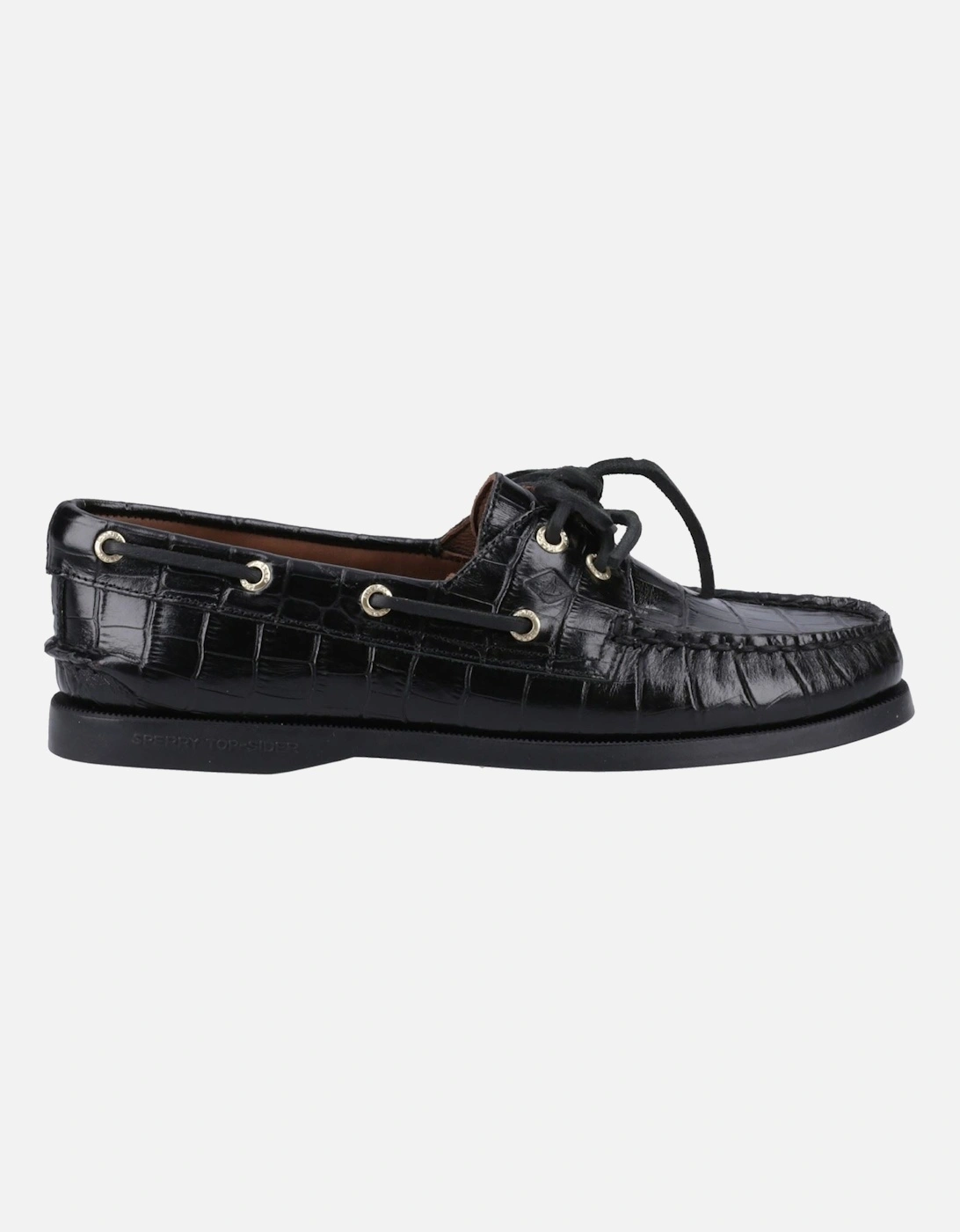Sperry Authentic 2 Eye Leather Women's Black Boat Shoes