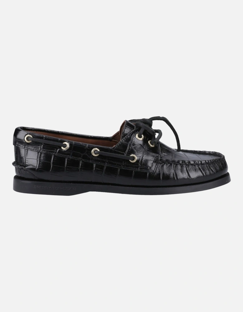 Sperry Authentic 2 Eye Leather Women's Black Boat Shoes