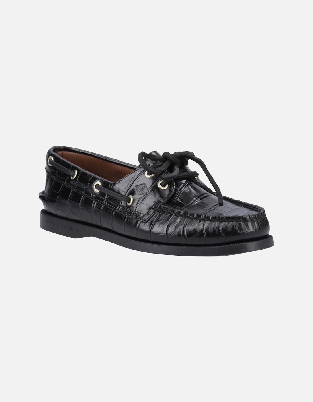 Sperry Authentic 2 Eye Leather Women's Black Boat Shoes