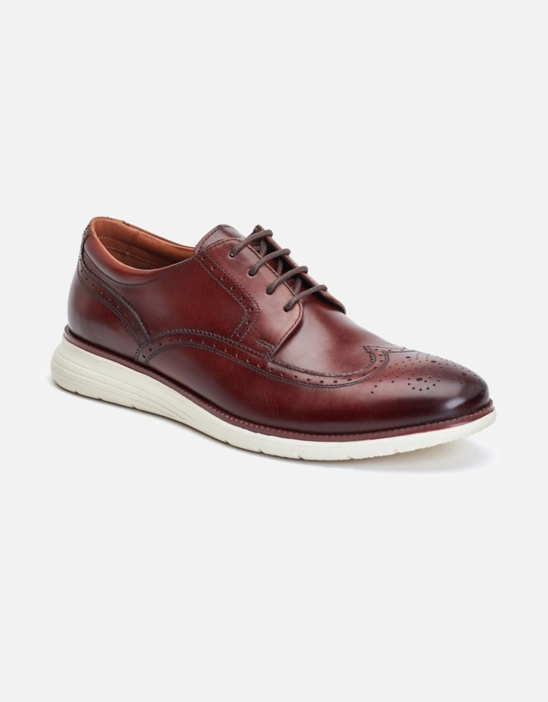 London Flight Leather Men's Burnt Brown Brogues Shoes