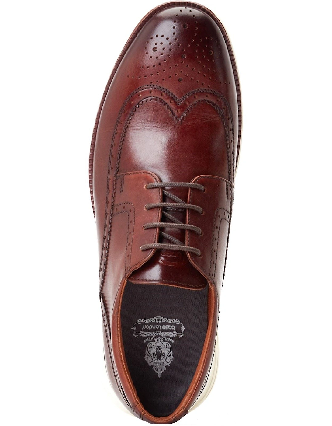 London Flight Leather Men's Burnt Brown Brogues Shoes