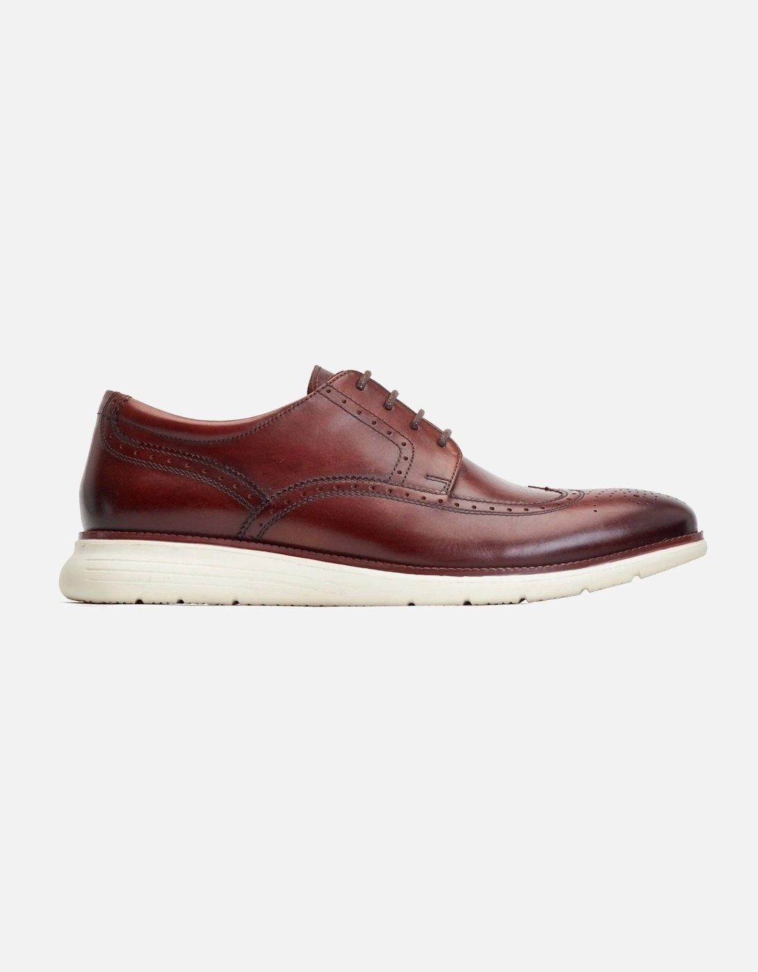 London Flight Leather Men's Burnt Brown Brogues Shoes