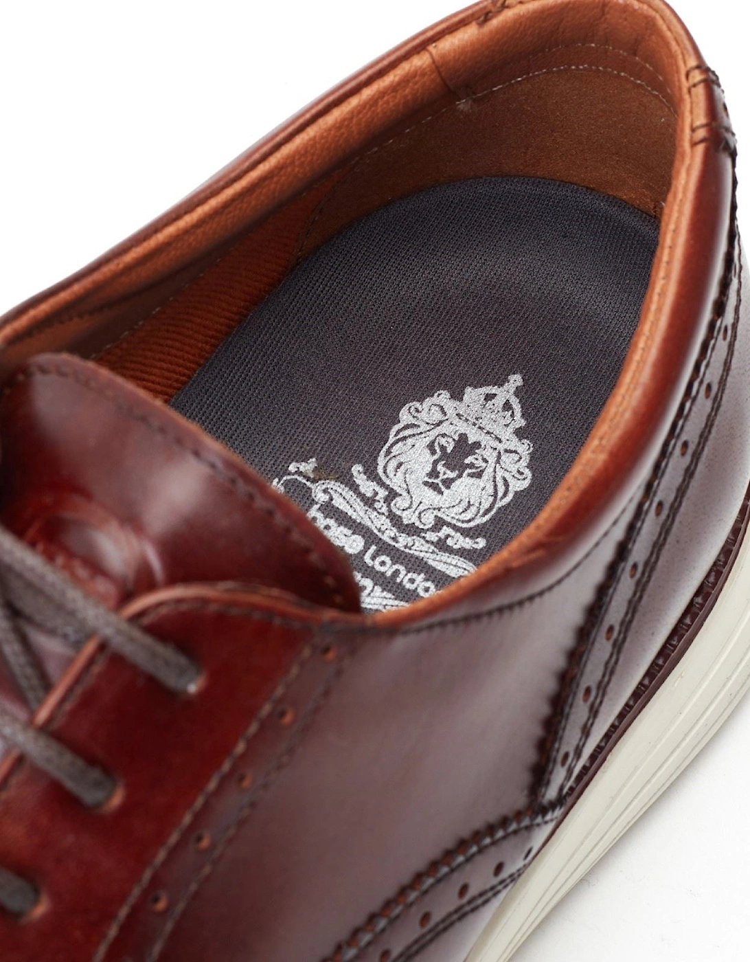 London Flight Leather Men's Burnt Brown Brogues Shoes